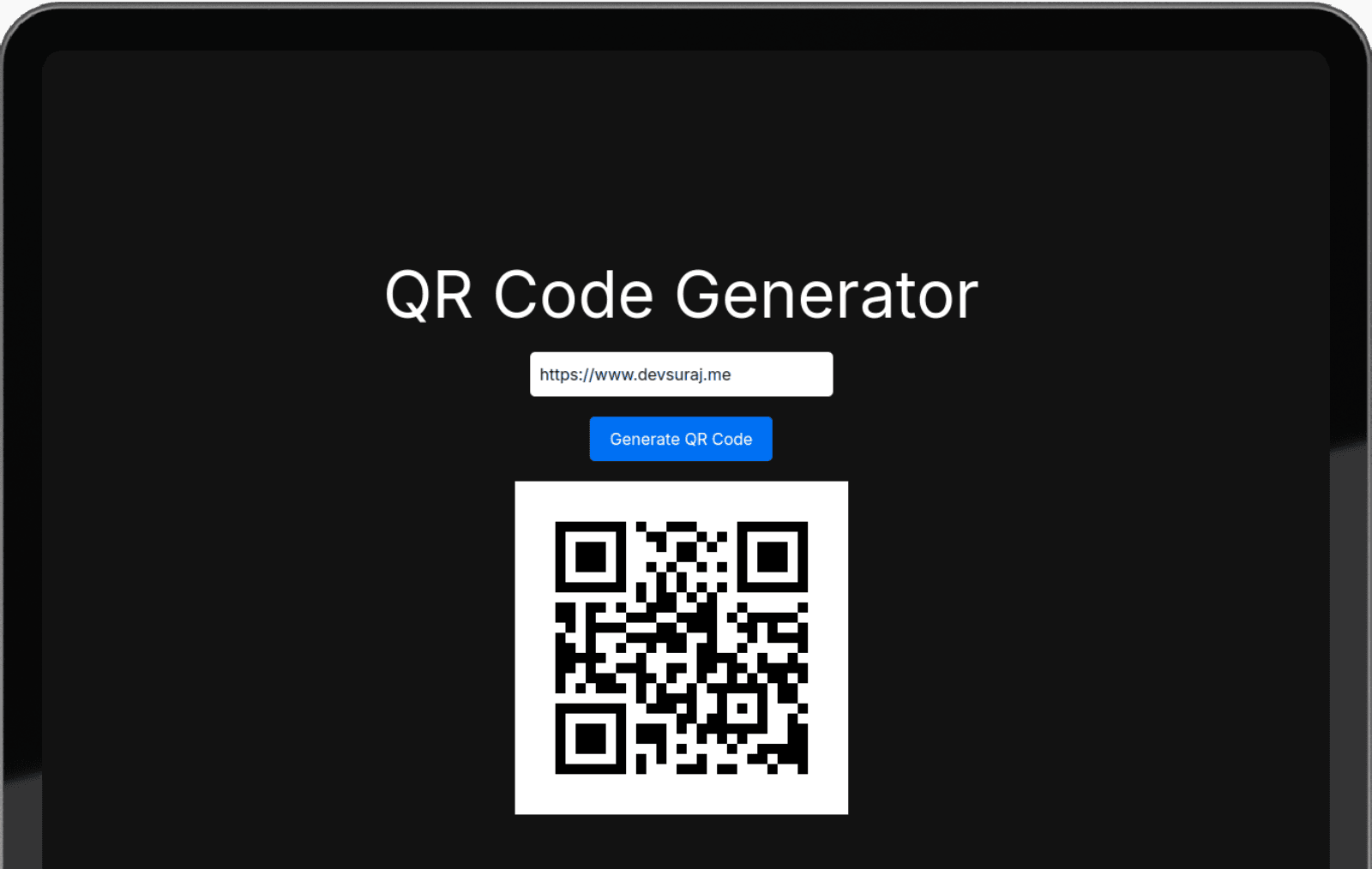 Generetes QR Codes for the provided URL.